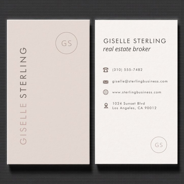 Real Estate Broker Blush Pink Minimalist Modern Business Card
