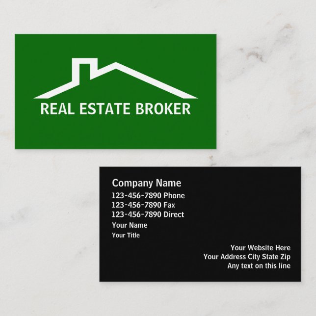 Real Estate Broker Business Cards (Front/Back)