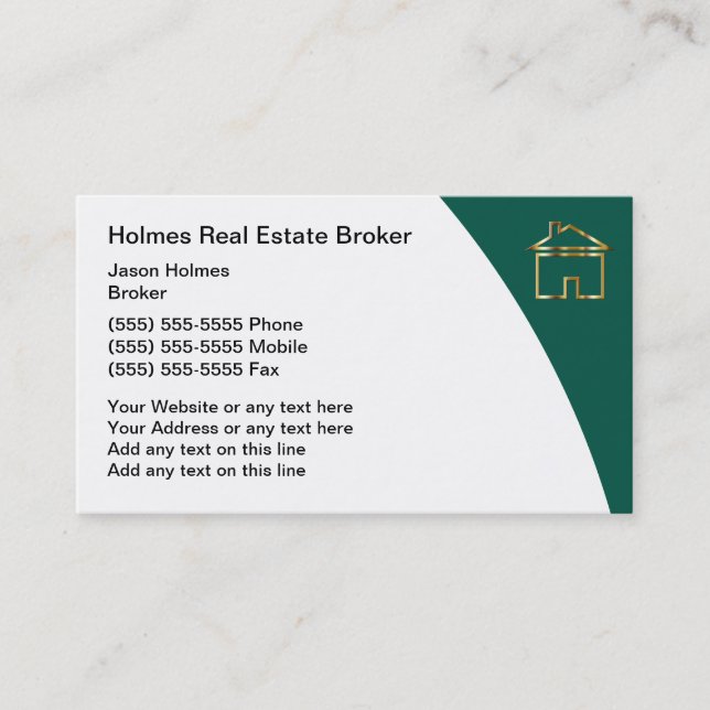 Real Estate Broker Business Cards (Front)