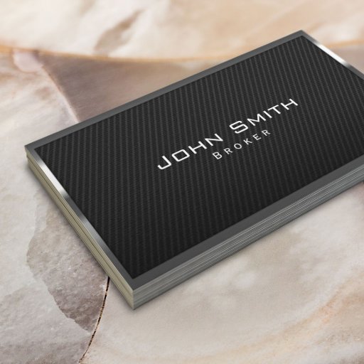 Customizable Real Estate Broker Carbon Fiber Metal Framed Business Card