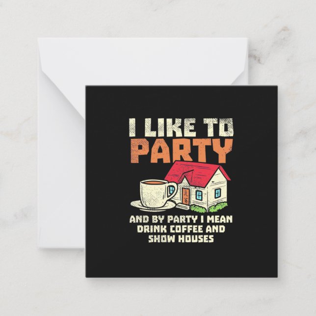 Real Estate Broker Like Party Note Card (Front)