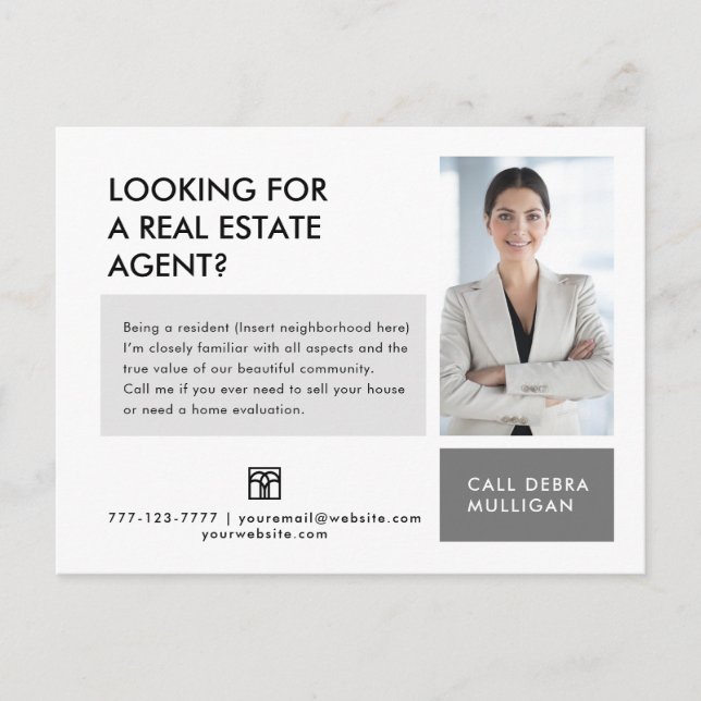  Real Estate Broker Modern Minimalist Postcard  (Front)