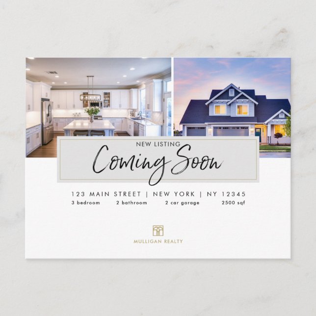 Real Estate Broker Modern Postcard - COMING SOON (Front)