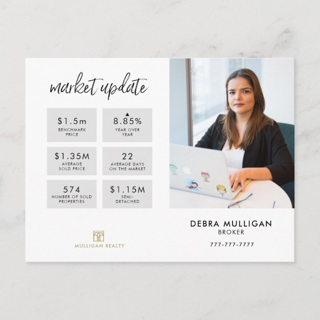 Real Estate Broker Modern Postcard - MARKET UPDATE (Front)
