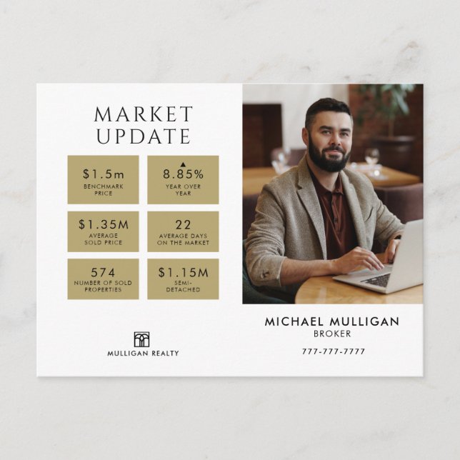 Real Estate Broker Modern Postcard - MARKET UPDATE (Front)