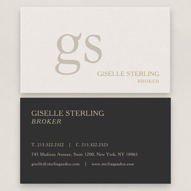 Real Estate Broker Monogram Professional Business Card (Creator Uploaded)