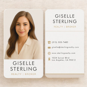 Real Estate Broker Neutral Beige Business Card