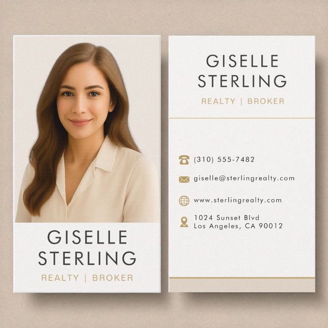Real Estate Broker Neutral Elegant Business Card (Creator Uploaded)