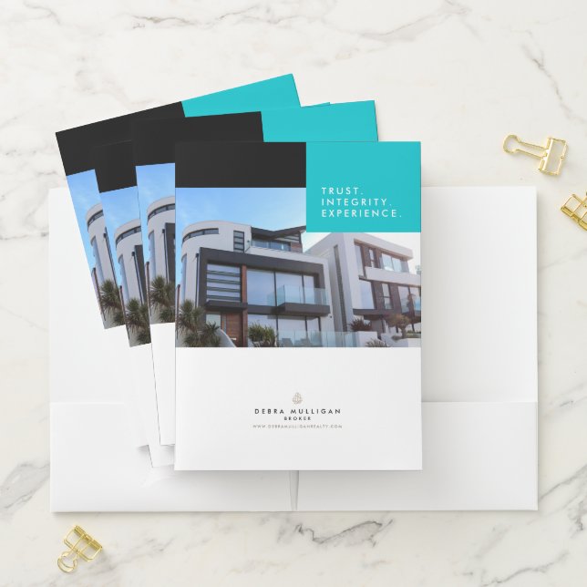Real Estate Broker Presentation Pocket Teal (In Situ)