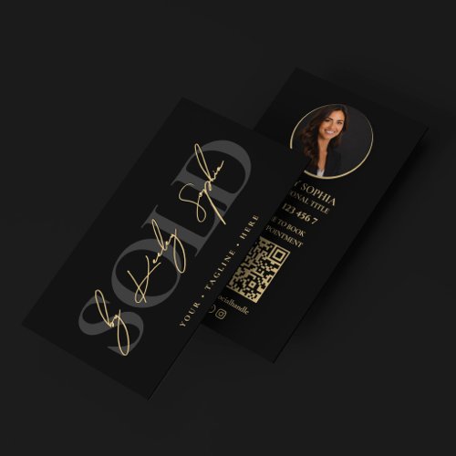 Real Estate Broker Realtor Bold Branding Photo QR Business Card