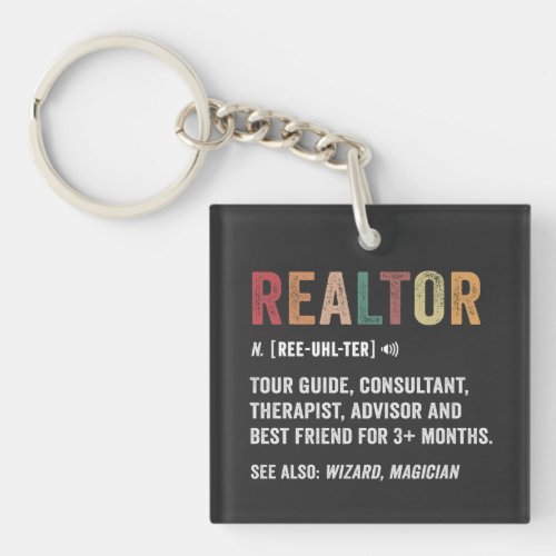 Real Estate Broker Realtor Funny Quote  Keychain