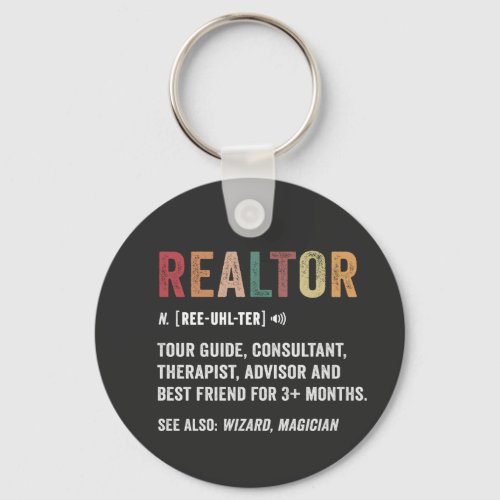 Real Estate Broker Realtor Funny Quote Keychain