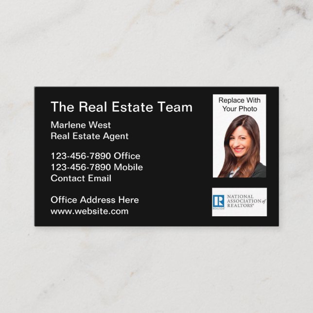 Real Estate Broker Sales Agent Business Cards (Front)