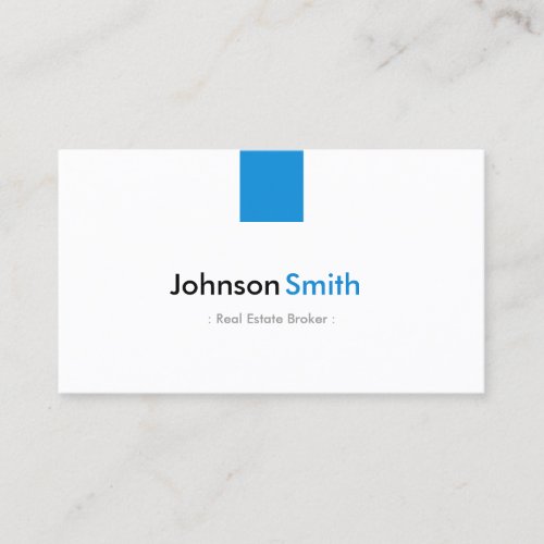 Real Estate Broker - Simple Aqua Blue Business Card
