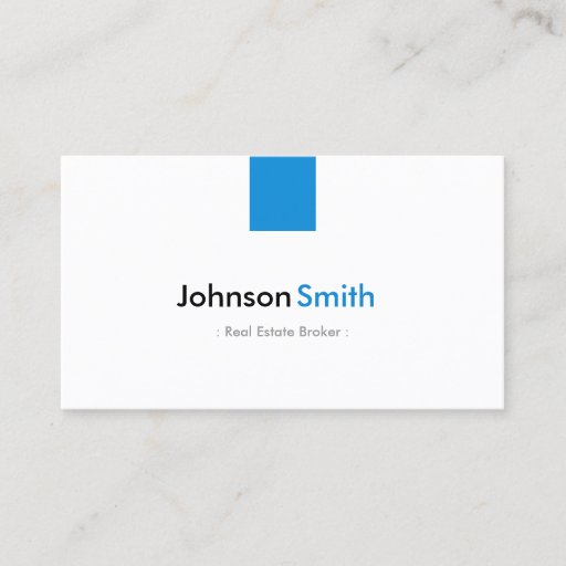 Customizable Real Estate Broker - Simple Aqua Blue Business Card