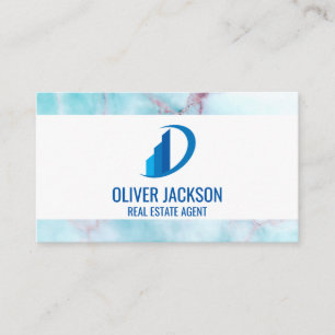 Real Estate Building Icon   Ocean Granite Business Card