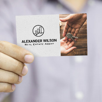 Real Estate Building Logo | Keys Handed Business C Business Card by lovely_businesscards at Zazzle