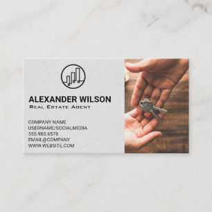 Real Estate Building Logo Keys Handed Business Card