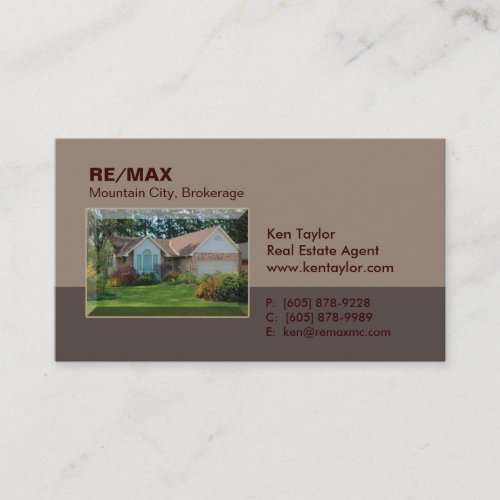 Real Estate Bungalow Home Business Card Beige
