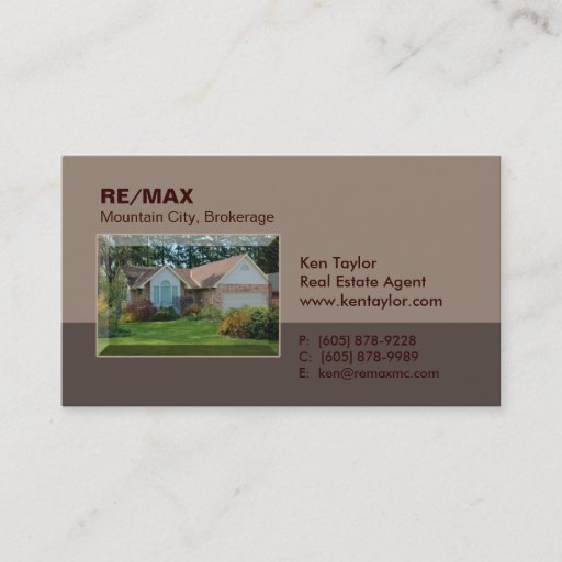 Customizable Real Estate Bungalow Home Business Card Beige