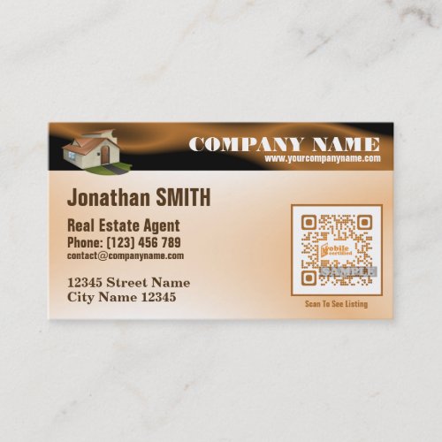 Real estate business card Custom QR code offered