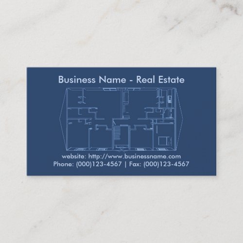 Real Estate Business Card: Floor Plan Blueprint