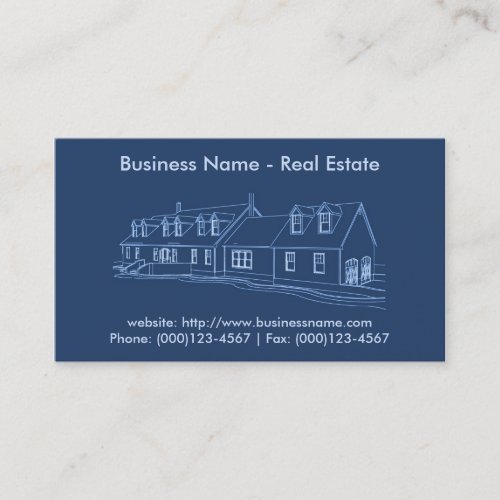 Real Estate Business Card: House Blueprint