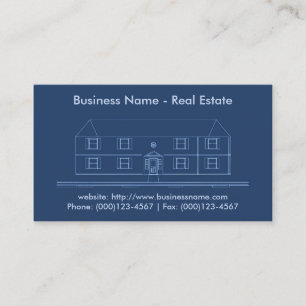Real Estate Business Card: House Blueprint Business Card