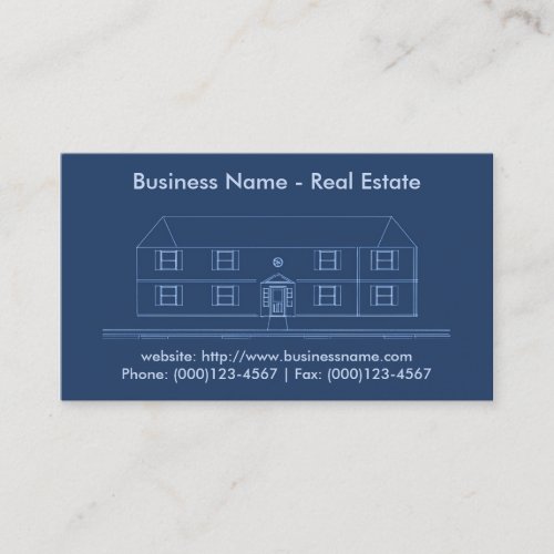 Real Estate Business Card: House Blueprint