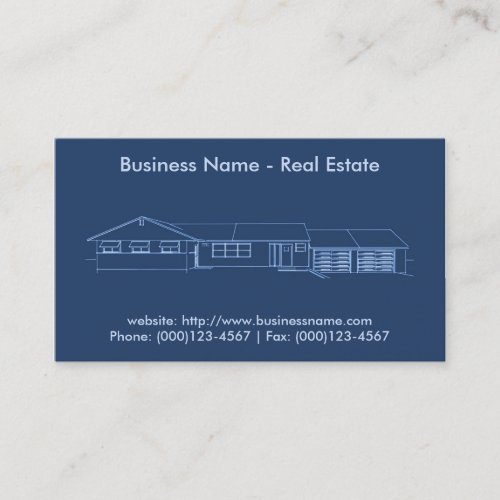 Real Estate Business Card: House Blueprint