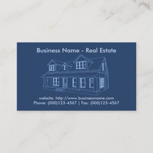 Real Estate Business Card: House Blueprint