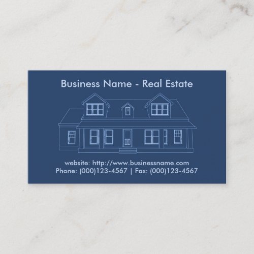 Real Estate Business Card: House Blueprint
