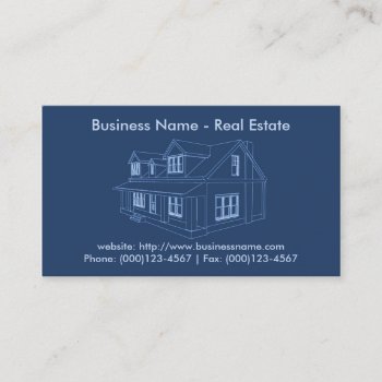 Real Estate Business Card: House Blueprint Business Card by spiritswitchboard at Zazzle