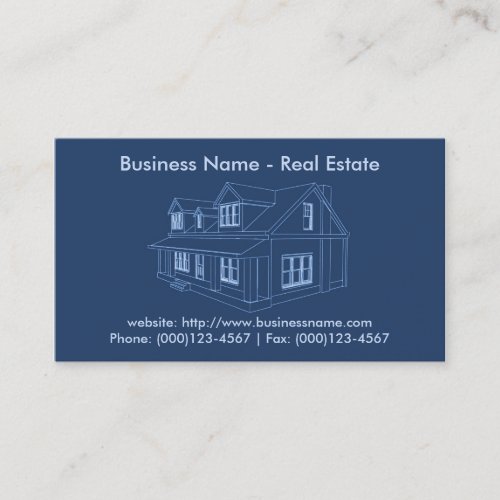 Real Estate Business Card House Blueprint Business Card