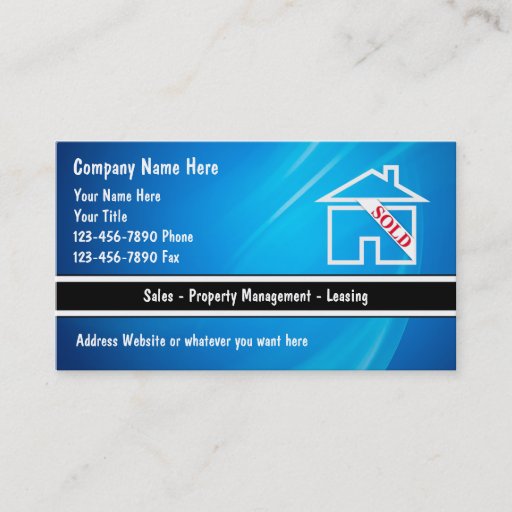 Customizable Real Estate Business Cards