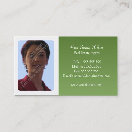 Real Estate Business Cards - Olive Green