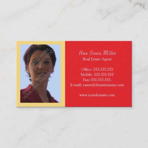 Real Estate Business Cards Template - Red Combo