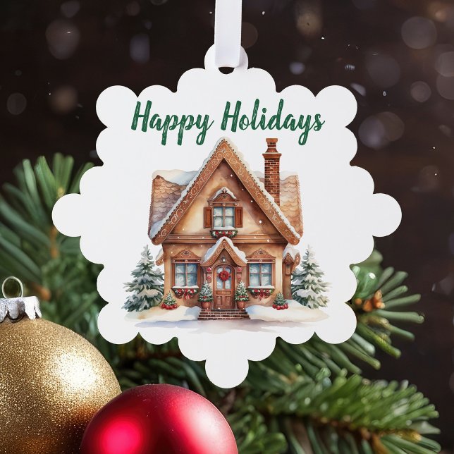 Real Estate Business Christmas Personalized Ornament Card (Creator Uploaded)