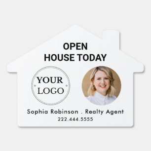 Real Estate Business Logo Agent Photo Home Yard Sign