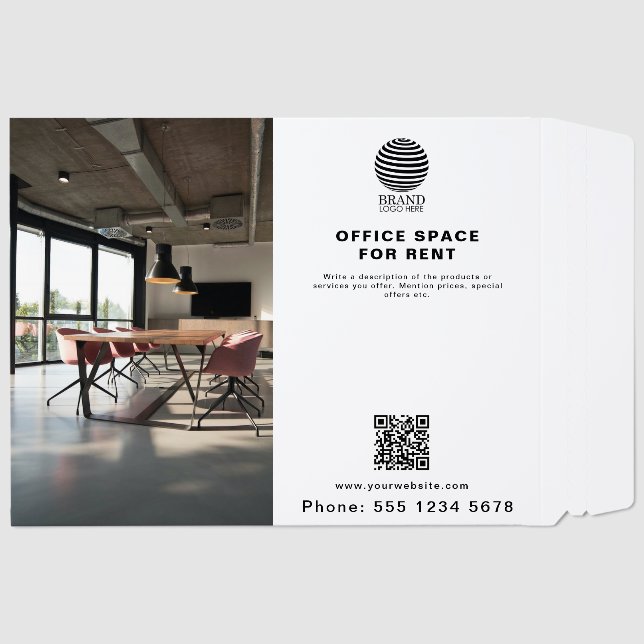 Real Estate Business Logo Photo QR Code Envelope Mailers (Front)