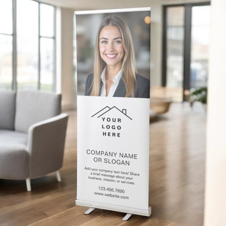 Real Estate Business Logo Professional Photo Retractable Banner