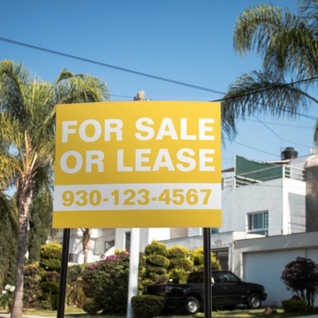 Real Estate Business Orange For Sale or Lease  Sign (real estate for sale or lease signage sign)