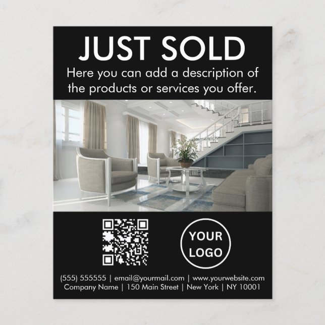 Real Estate Business Promotional Photo QR Code  Flyer (Front)