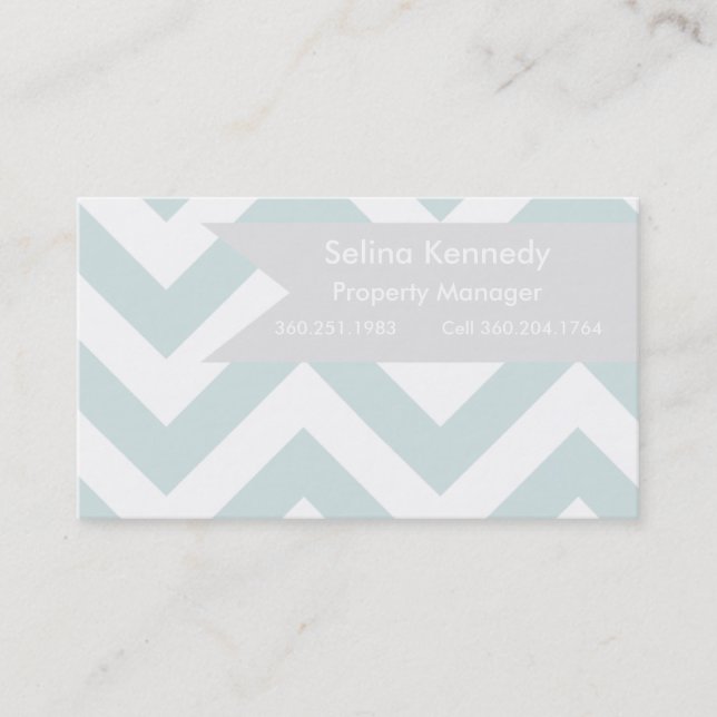 Real Estate | Chevron teal Business Card (Front)