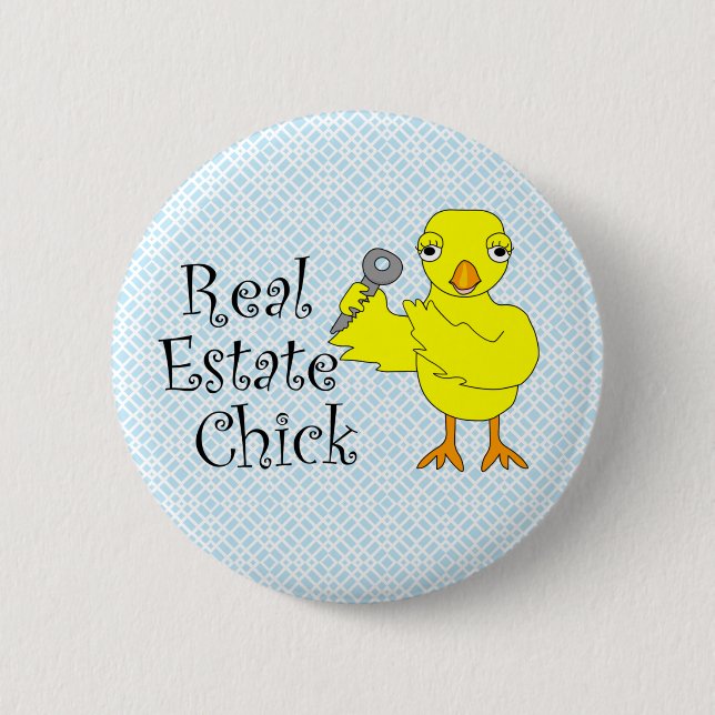 Real Estate Chick Ornament Button (Front)
