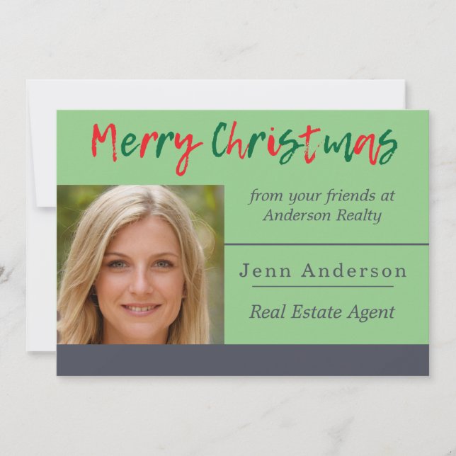 Real Estate Christmas Greeting Holiday Card (Front)