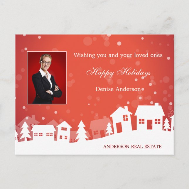 Real Estate Christmas Holidays Postcard (Front)