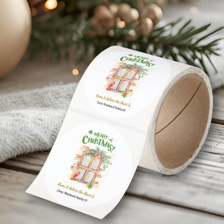 Real Estate Christmas Home Is Where the Heart Roll Classic Round Sticker
