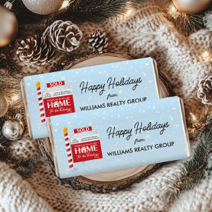 Real Estate Christmas Sold Sign Hershey Bar Favors