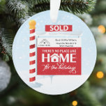 Real Estate Christmas Sold Sign Ornament<br><div class="desc">Sold sign Real Estate Christmas ornament is a fun and festive way to send holiday greetings to your clients. Matching Christmas cards are available. Customize with your logo and names.</div>